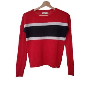 Abercrombie Kids Unisex Red Striped Pullover Sweater Size 11/12Y